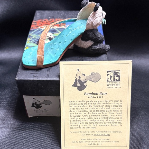 Just The Right Shoe Bamboo Bear Sandals - Black and Blue - Picture 2 of 5